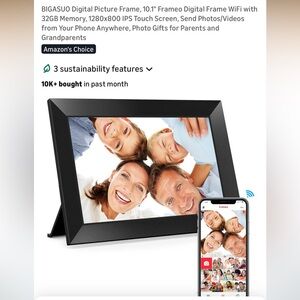 Digital Picture Frame, 10.1" Frameo Digital Frame WiFi with 32GB Memory
